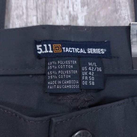 5.11 Tactical Mens 42x36 Gray Taclite Ripstop Jean Cut Mid Rise Straight Leg - Picture 7 of 9